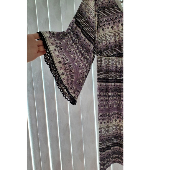 CHARLOTTE RUSSE Mini Paisley Peasant Dress- Size S - Picture 3 of 6